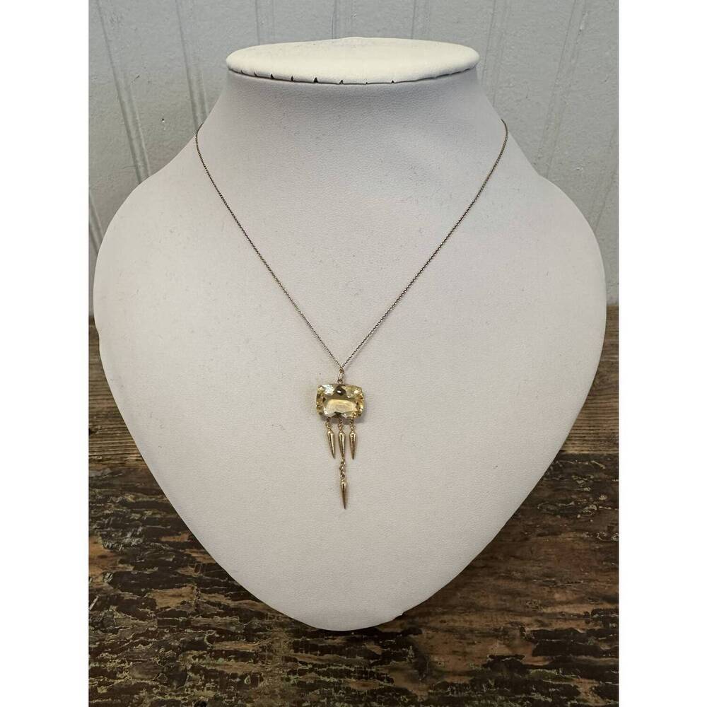 NEW 5 OCTOBRE collier vic necklace with citrine and diamonds in 14k gold